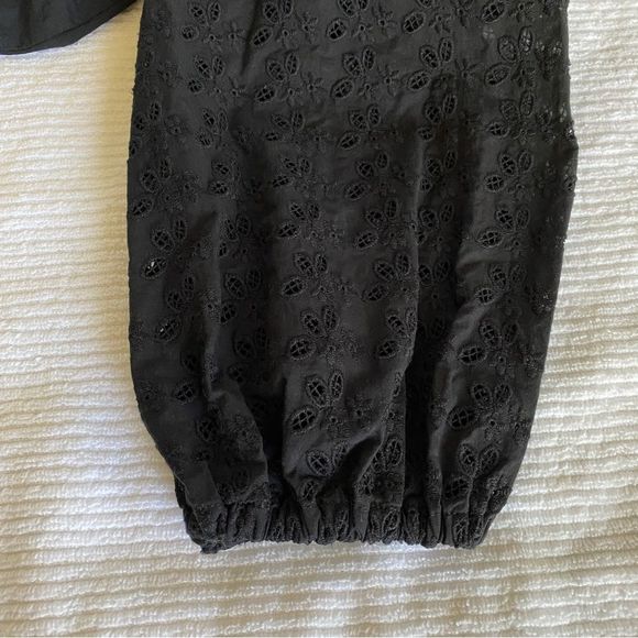 Madewell Pieced Eyelet Mockneck Ruffle Blouse Size M - Picture 5 of 11